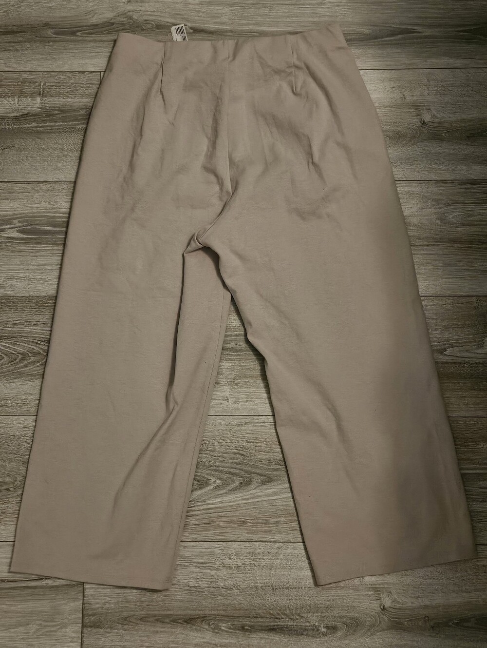 Eileen Fisher SZ M Beige Pull On Wide Leg Basic Organic Cotton Cropped Pants - Picture 3 of 11